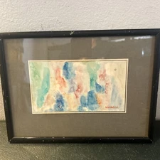 T Vintage Michel Rostand Original Watercolour Signed -20th Century 18x 10cm