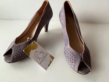 Ganni Purple Suede Heels w/ Laser Cutout, Size 8 (US) 38 (EUR)