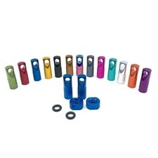 Presta Valve Core Tool Caps w/ Matching Nuts - Works w/ Peaty, Muc-Off & Stan's