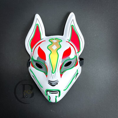 2Pcs White Fox Masks - DIY Masquerade Halloween Costume Masks For Parties & Cosplay