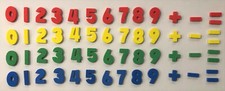 MAGNETIC NUMBERS - MANIPULATIVES  0 - 9 and  / - /  symbols, 4 colors 