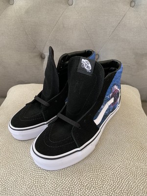 black and blue vans high tops