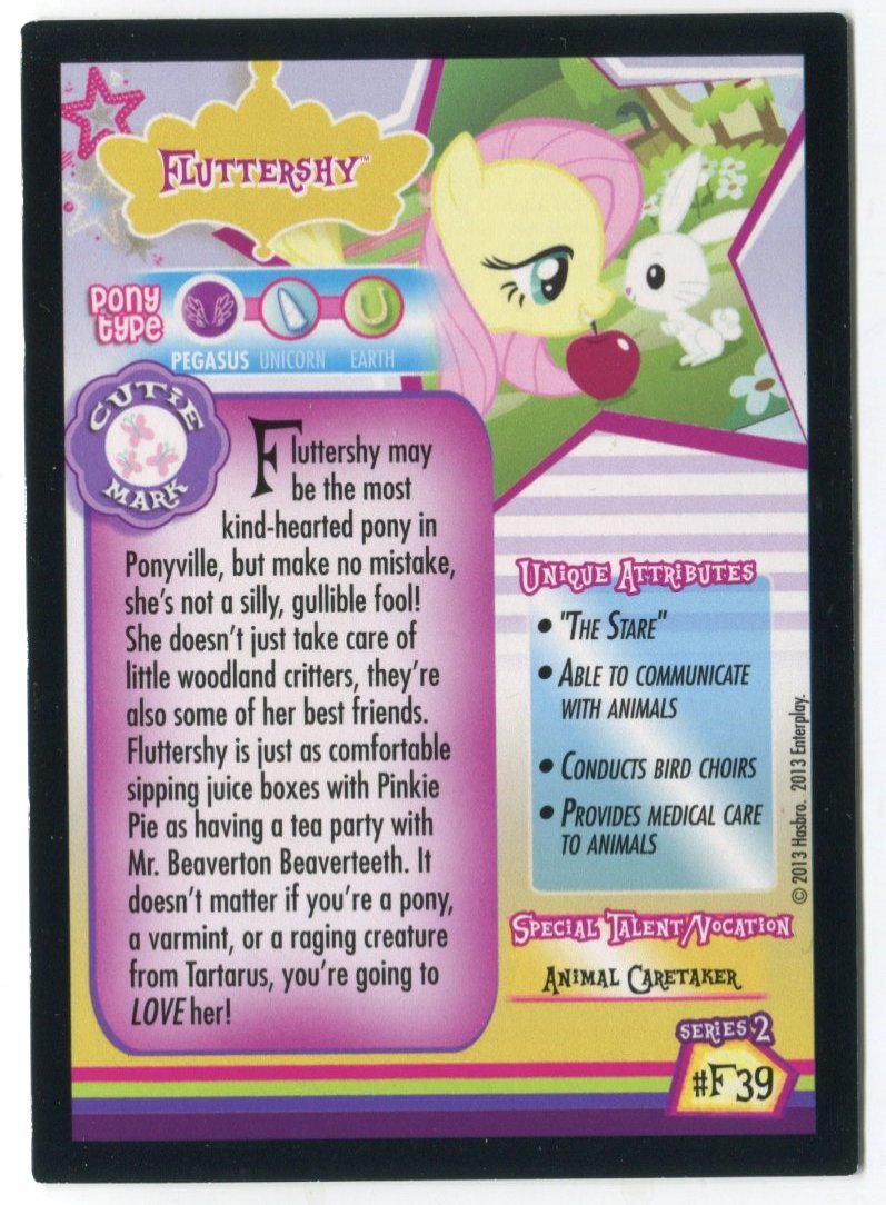 My Little Pony Series 2 Fluttershy F39 Promo Trading Card Holo NM