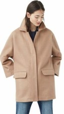 Mango Cocoon Wool Blend Coat Camel Uk Small Ln007 Jj 02
