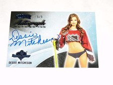 2014 Benchwarmer DESSIE MITCHESON Hockey #95 Blue Foil Auto/5 Playboy MAXIM Hot