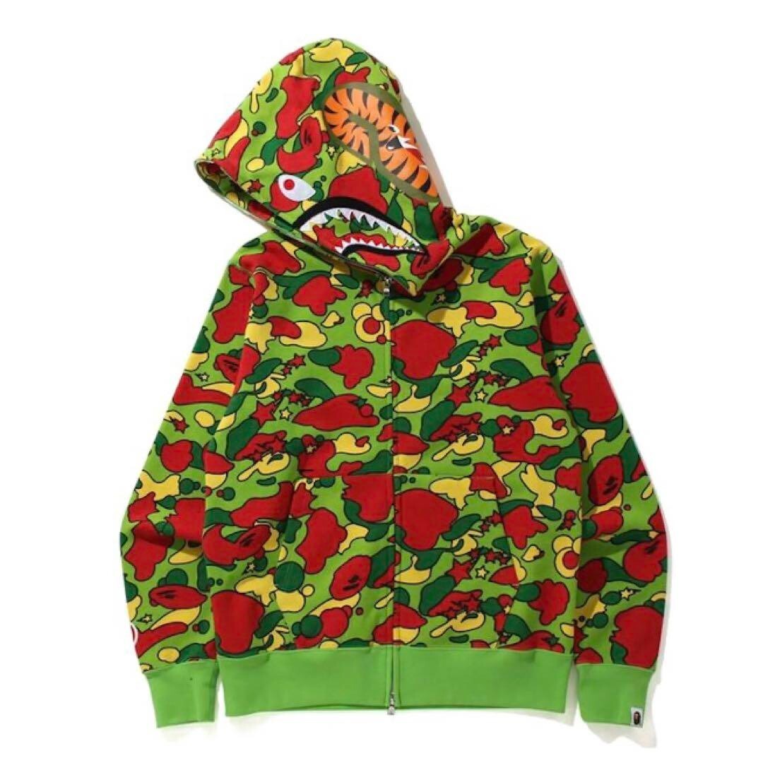 トップス A BATHING APE Big ABC Camo Shark Hoodie A BATHING APE® Marbling Camo Shark Relaxed Fit Full Zip