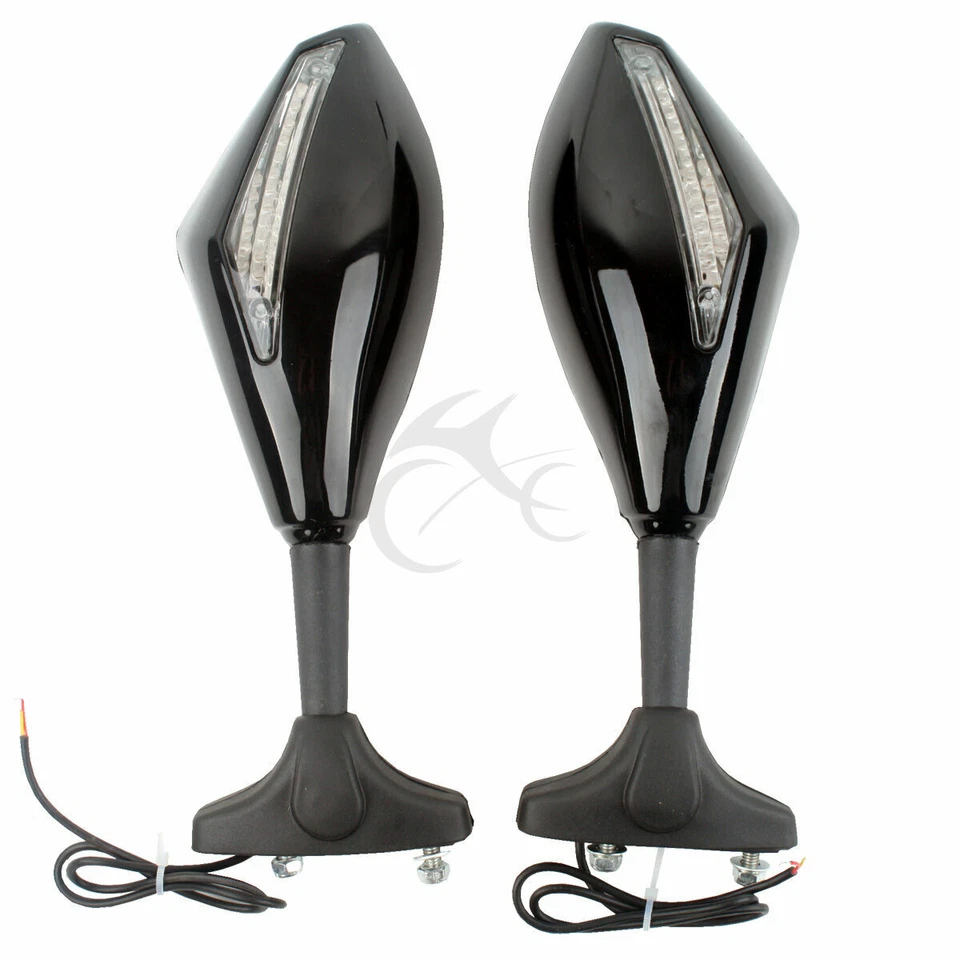 Espejos retrovisores LED intermitente aptos para Suzuki GSXR600 GSXR750 2001-05 09-2012 Foto 2 de 4