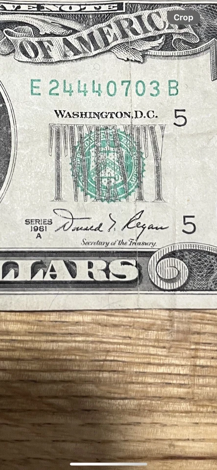 20 dollar bill 1981 vintage  good  condition  - Image 3 of 4