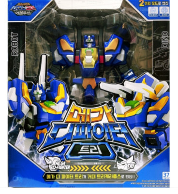 Dino Core Evolution 4 Mega D Fighter TRI Transformer Robot Triceratops Kids Toy
