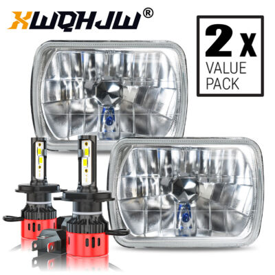 LX-LIGHT 7x6 Inch LED Headlights With DRL - Sealed Beam Conversion For Chevy C10/C20/K10 & More - Chrome Housing