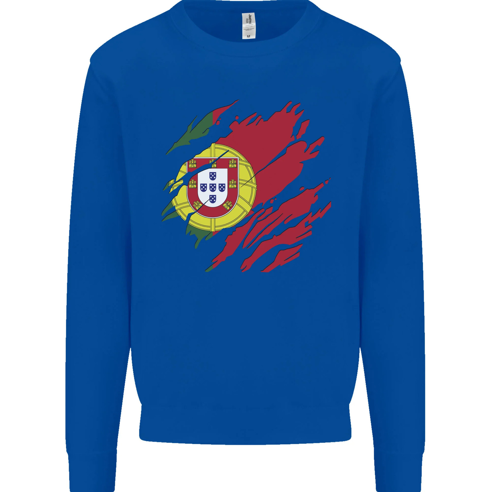 Torn Portugal Flag Portugese Day Football Kids Sweatshirt Jumper image 6