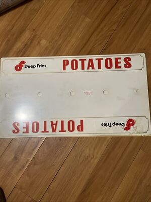 Vintage Deep Fries Potatoes POS Original Advertising Sign