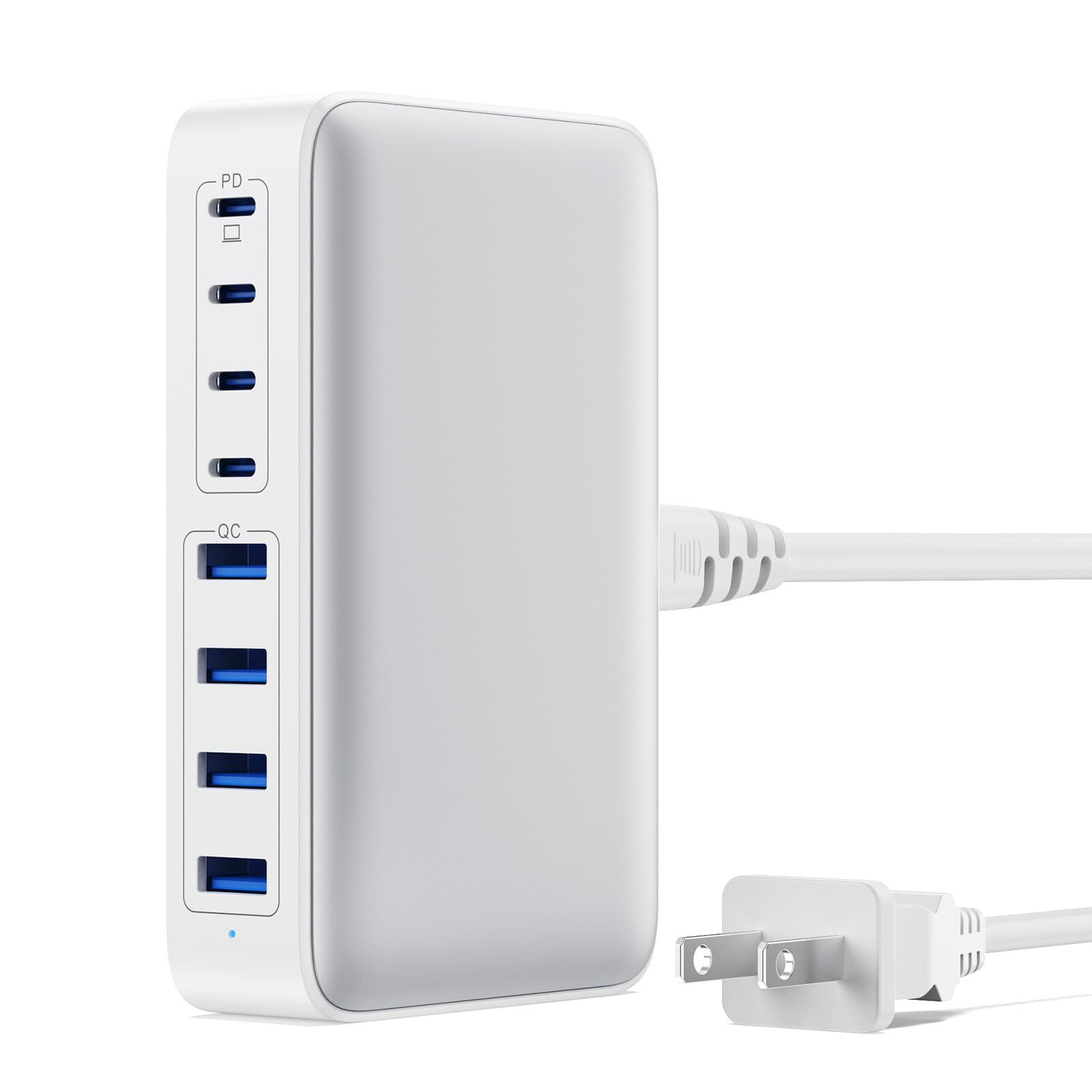 200W GaN III 8-Port USB C Fast Charger with PPS PD 6 Outputs