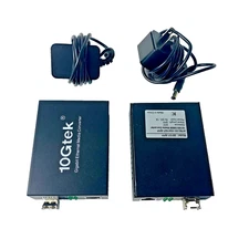 10Gtek Fiber to Ethernet Converter G0101-SPF pair with power supplies