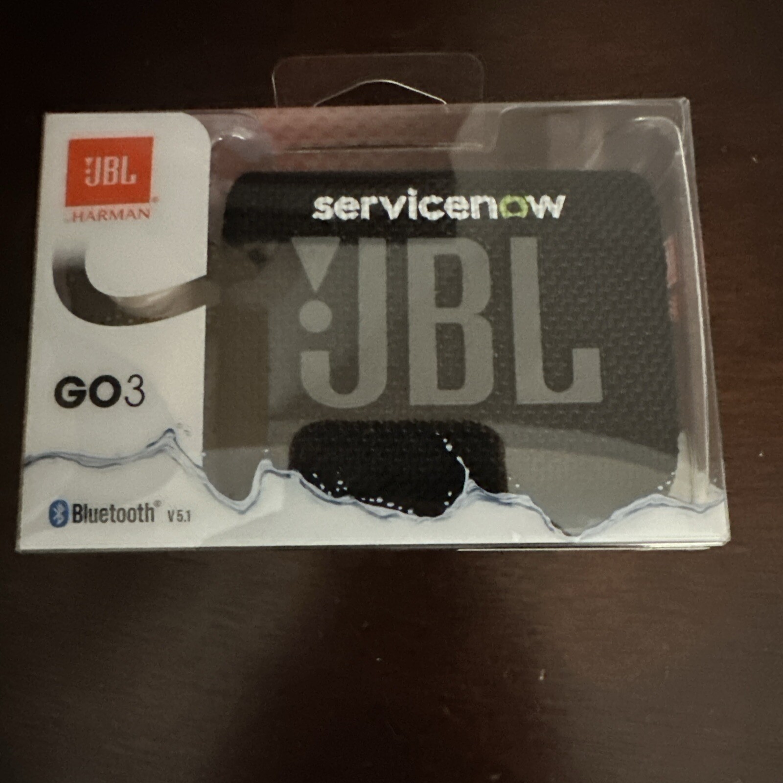 JBL Go 3 Portable Waterproof Speaker - Black With Company Logo New In Box-image