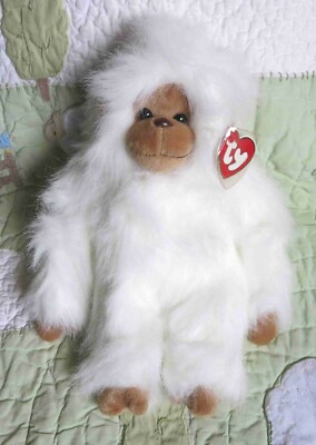 Ty Classic White Long Haired Tango Chimp Monkey W Tan Face Hands