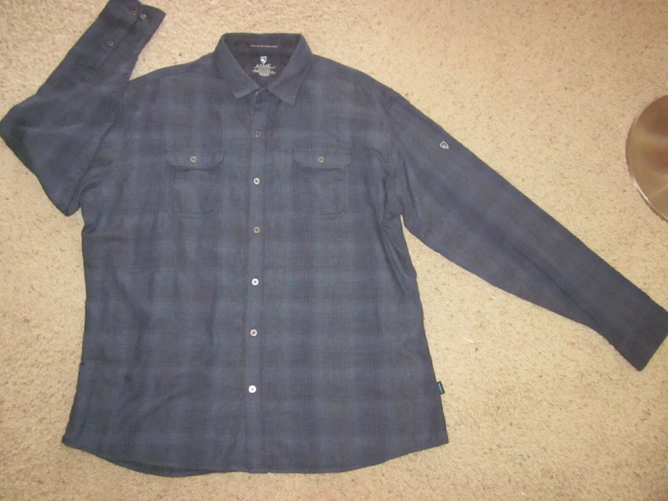 Camisa para hombre KUHL NACIDO EN LAS MONTAÑAS L/S azul marino mezcla de algodón/poliéster talla XXL Foto 2 de 4