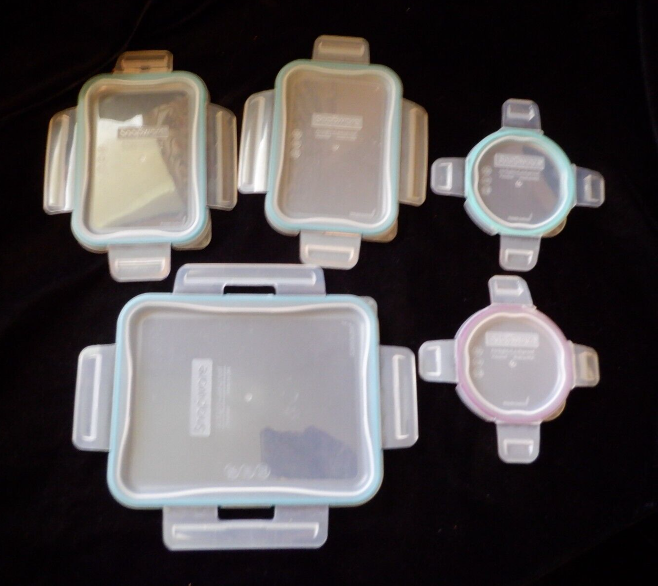 Lot of 5 Snapware Replacement Lids Rectangle 9" x 6" Two 4" x 6" Two