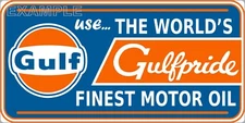 GULFPRIDE MOTOR OIL GAS STATION VINTAGE OLD SIGN REMAKE ALUMINUM SIZE OPTIONS