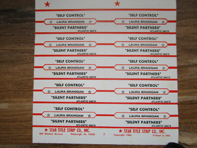 Jukebox Title Strip Full Sheet LAURA BRANIGAN Self Control / Silent Partners