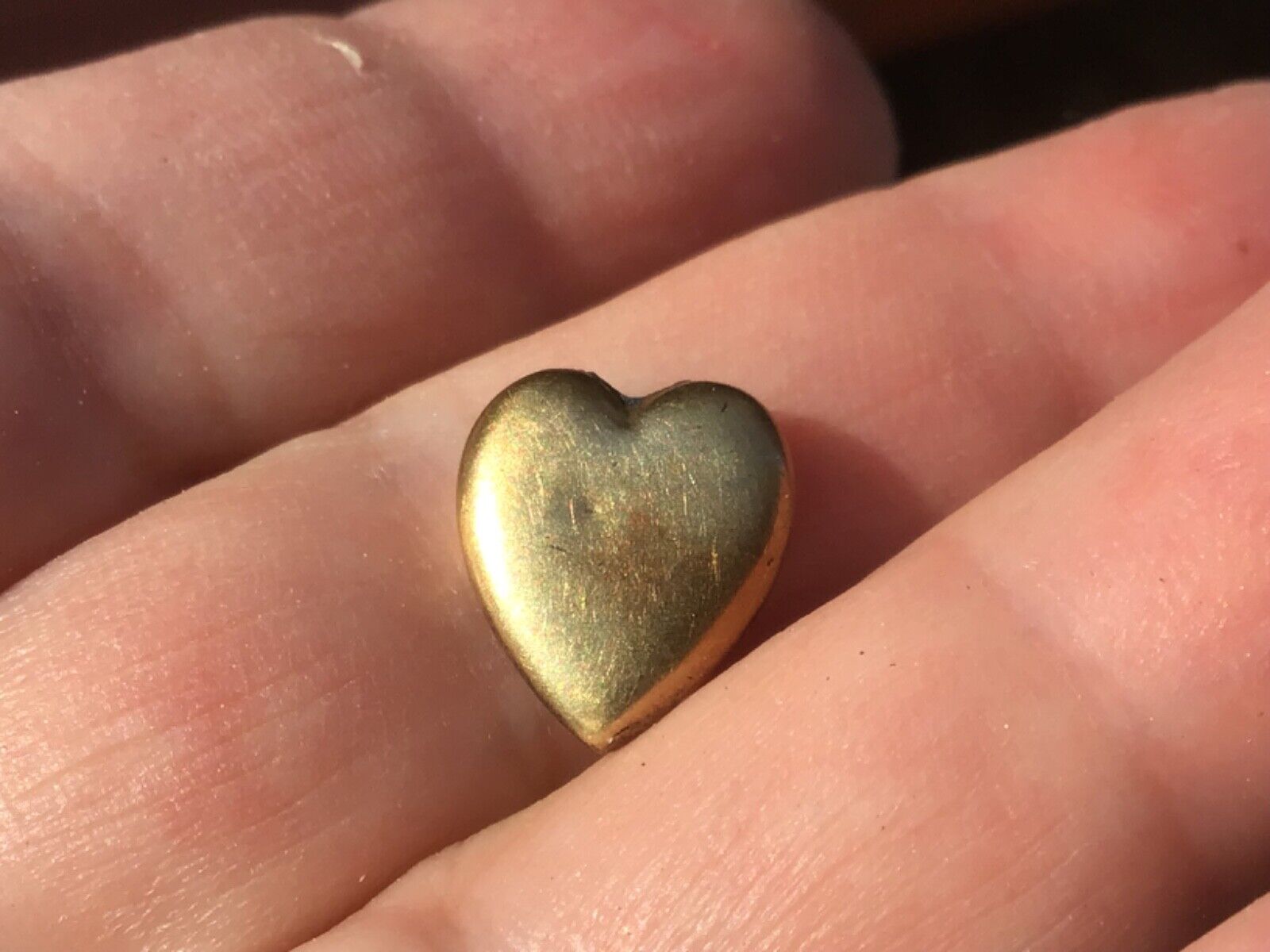 ANTIQUE VICTORIAN GOLD FILLED PUFFY HEART CHARM w… - image 3