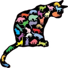 5in x 5in Colorful Cat Silhouette Sticker Car Truck Vehicle Bumper Decal