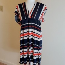 Second skin navy and Orange Short sleep dress...