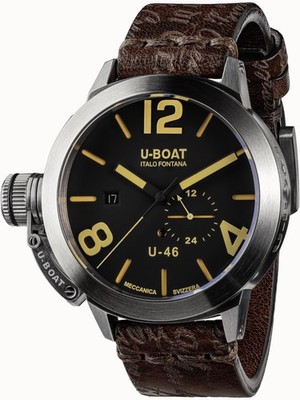 U-Boat 4646 Armbanduhr Classico U-46 Automatik 46mm 10ATM Herren Schwarz Silber