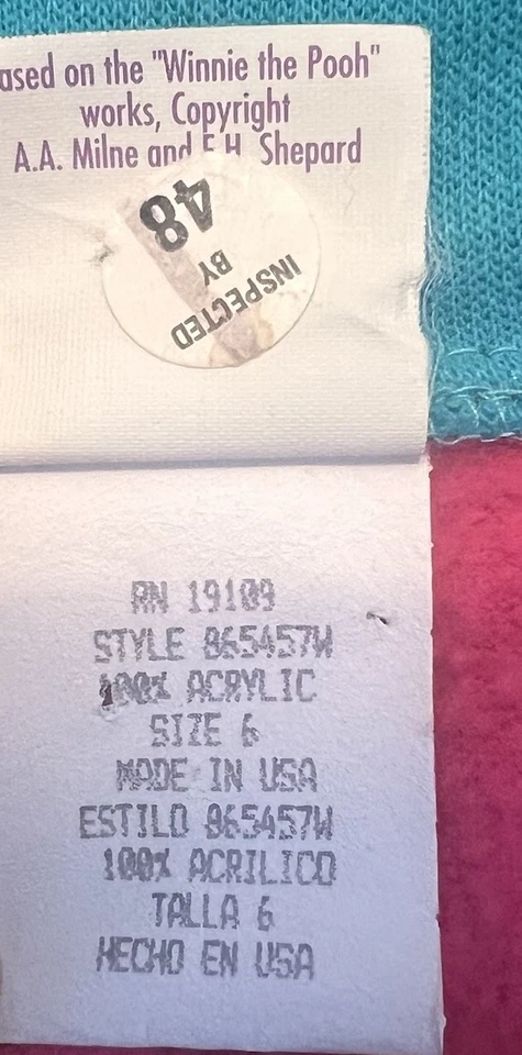 VTG Disney Winnie The Pooh Piglet Dress 6 Pink Big Buttons Y2K 5 4 USA - Image 3 of 4