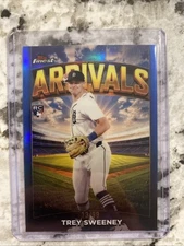 2025 Topps Finest - Arrivals Trey Sweeney #A-27 Blue Refractor /99 (RC)