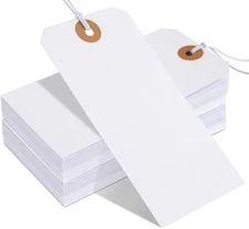 50Pcs White Gift Tags with Elastic String Large Writable Paper Price & Hang Tags