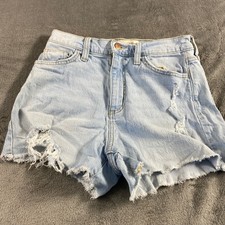 Universal Thread Denim Shorts Size 2R Light Wash Highest Rise Shortie Distressed