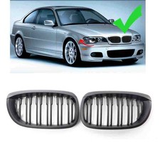 Grill Kühlergrill Nieren Matte Schwarz für BMW 3er E46 Coupe & Cabriolet 03-06