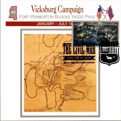 Dr Jim Stamps Maximum Card Vicksburg 1863 The Civil War Forever Fdc