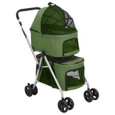 Dog Car 2 Layer Foldable 83x48x97 cm Oxford Fabric Green