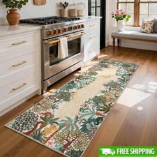 Midnight Jungle Area Rug Soft Non Slip Machine Washable Kids Friendly Decor New