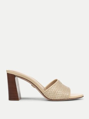 New Veronica Beard Galessa Raffia Mid Heel Sandal Sz 7.5