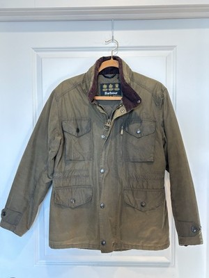 Barbour Sapper S Olive Green Waxed Jacket Sylkoil Men Field Style Chest Pockets