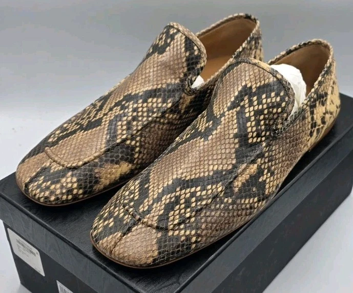 VANS MSRP $910 Dries Van Noten mocassino veneziano da uomo in pelle di serpente goffrata 11US