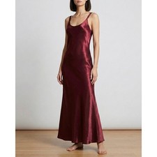 VTG Judith Hart Burgundy Liquid Satin Slip Dress Small S Grunge Whimsygoth