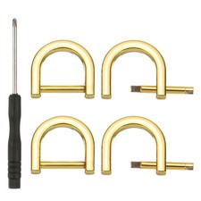5/8 Inch D-Rings Screw in Shackle, 4 Pcs Horseshoe U Shape D Rings, Gold