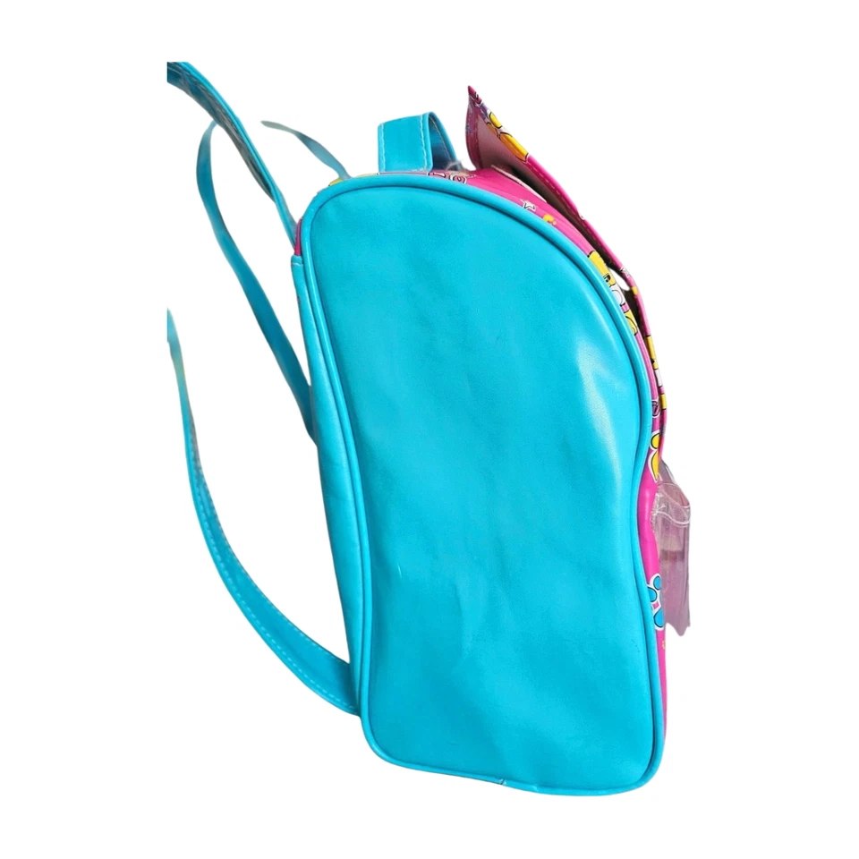 Vintage BARBIE Mattel BACKPACK Vinyl HOT PINK & BLUE Puppies GIRLS Branded Y2K - Image 3 of 4