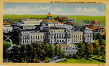 102 - Library of Congress and Annex, Washington, D. C. Vintage Unposted Postcard