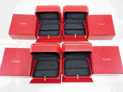 Auth Cartier Earrings Jewelry Storage Red Box Case CRCO000476 4pcs set New