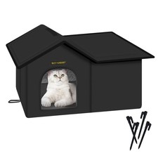 Outdoor Cat House for Feral Cats,Weatherproof  Insulated  Self-warming  wa...