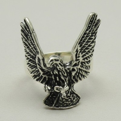 Handgefertigter Sterling Silber Ring fliegender Adler gestempelt 925 nickelfrei