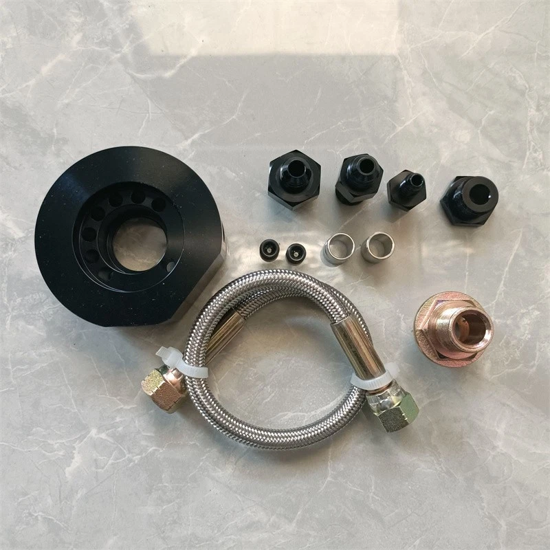 VTEC Head Conversion Kit For LS B18 B20 Aluminum Adapter Plate Sandwich Set Blk - Image 3 of 4