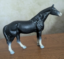 Vintage Cast Iron Horse Hubley  Black Thoroughbred Painted EXC COND 8" x 5"