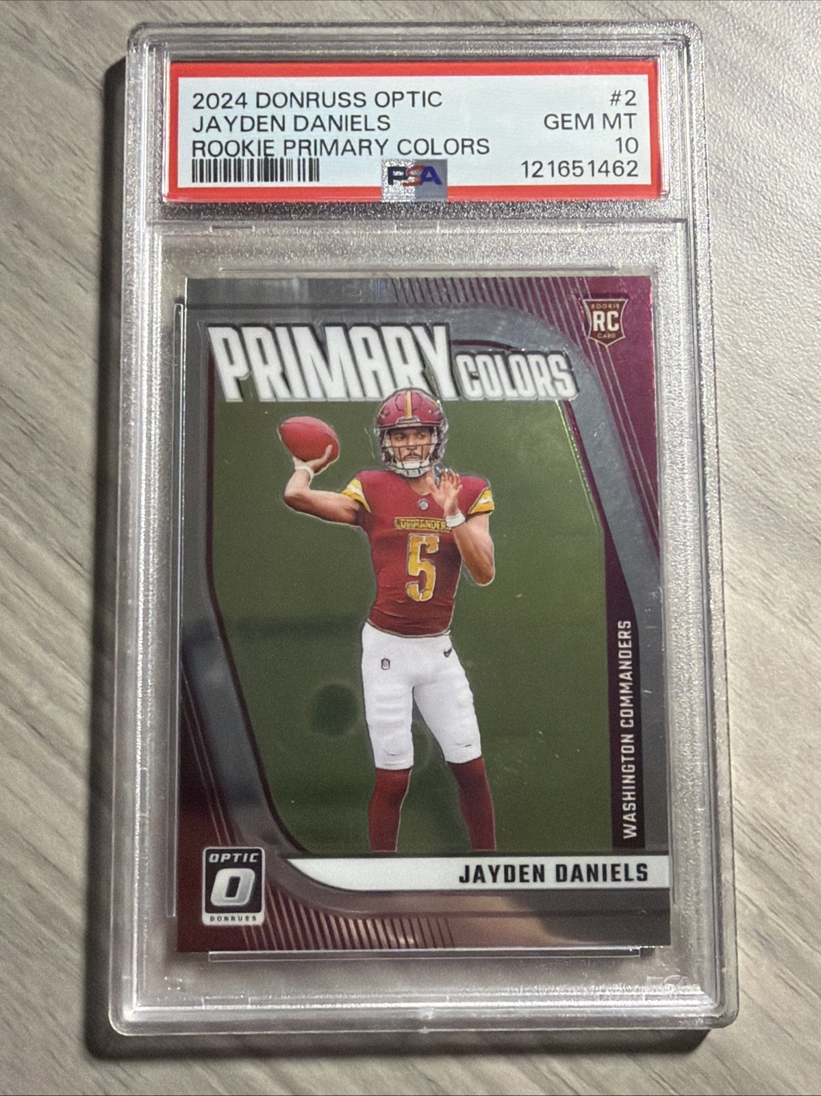 Jayden Daniels Panini Donruss Optic Rookie Primary Colors #2 Base