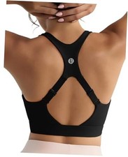 Adjustable Straps Sports Bras for Women High Support,Racerback Large A-black